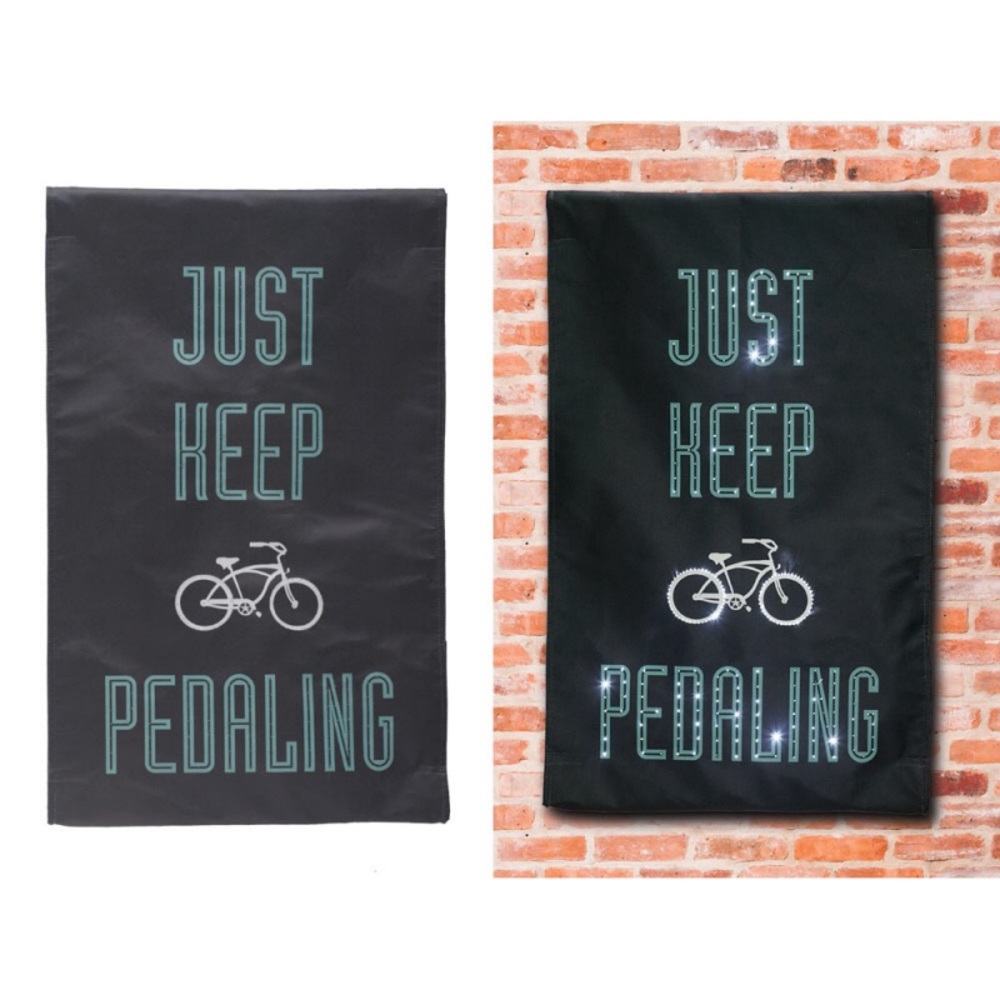 NIB Light Up Bicycle Bike Wall Canvas B/O  See Video!